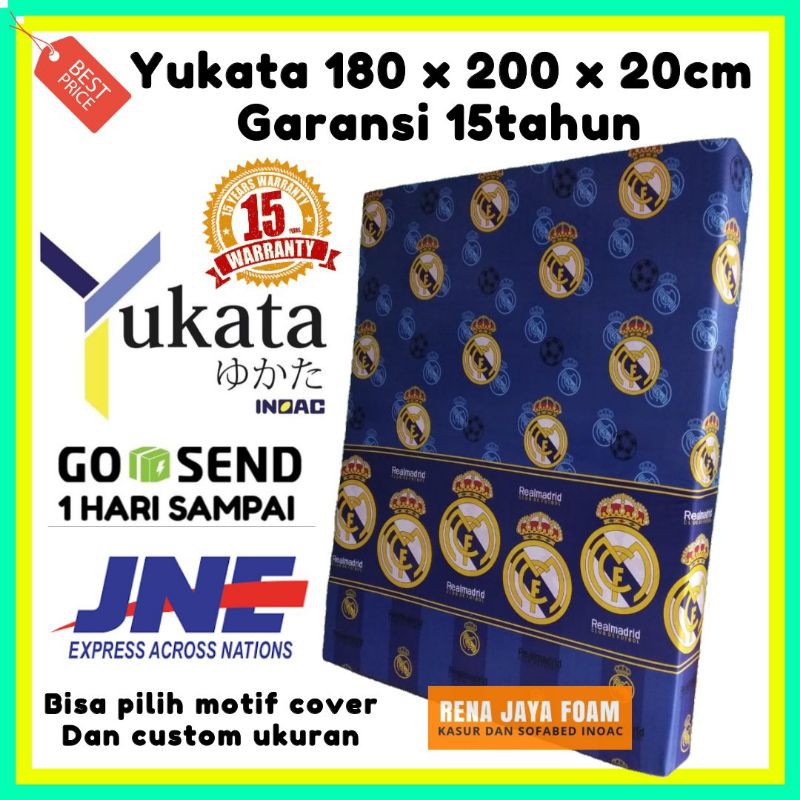 Kasur Busa INOAC YUKATA 200x180X20 / no1 ASLI ORIGINAL Garansi 15Th Warna Ivory ANTI KEMPES