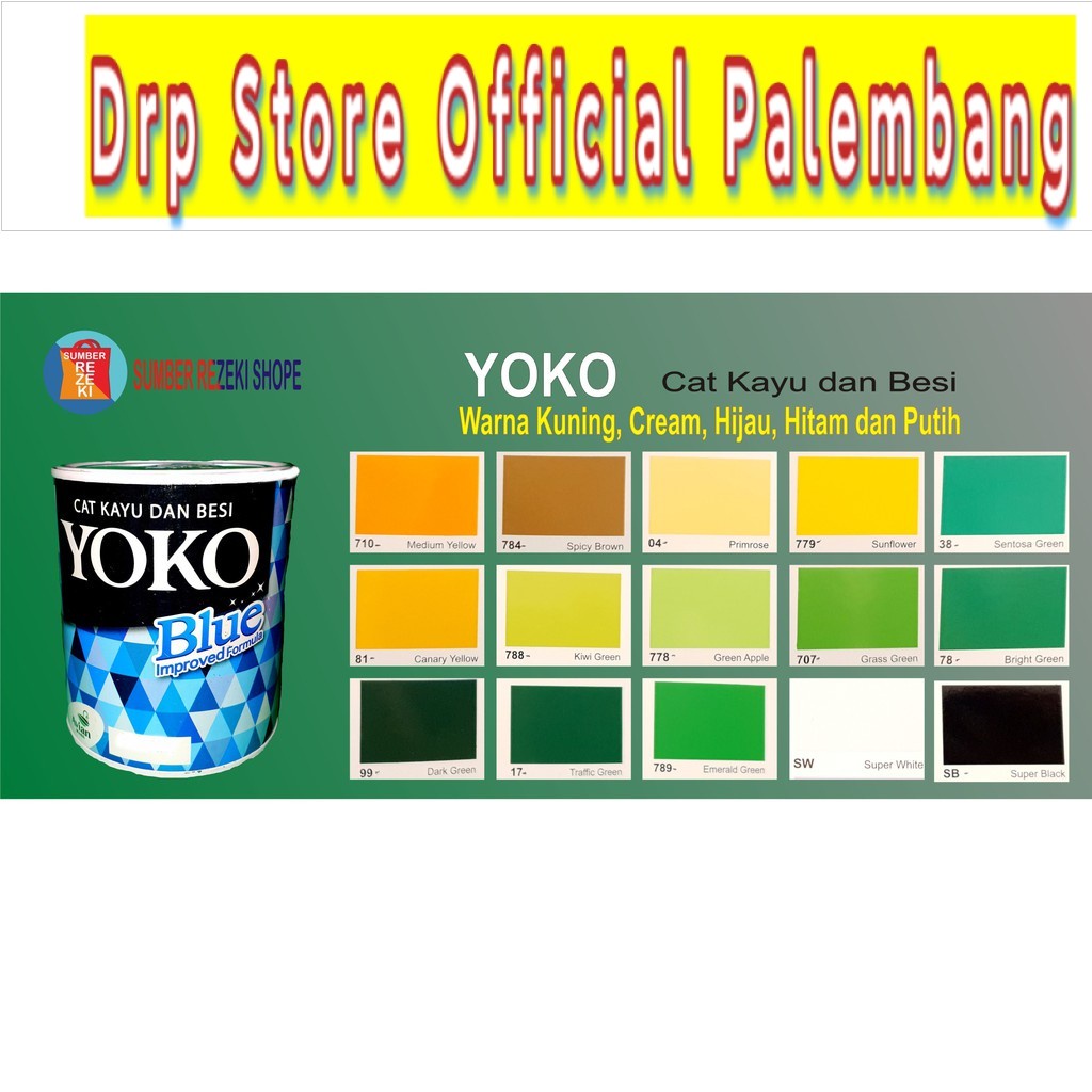 Cat Minyak Besi,kayu,Plastik Warna Kuning,Hijau,Cream,Hitam,Putih YOKO Avian Brands