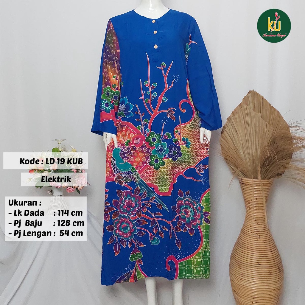 COD LD 20 KUB | DASTER PANJANG KENCANA UNGU ASLI LABEL BIRU | LongDress Wanita Lengan Panjang Busui ini-Elektrik D