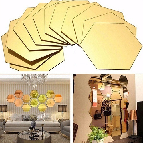  yiyue 3C 12Pcs Stiker Dinding  Decal Desain Geometri  