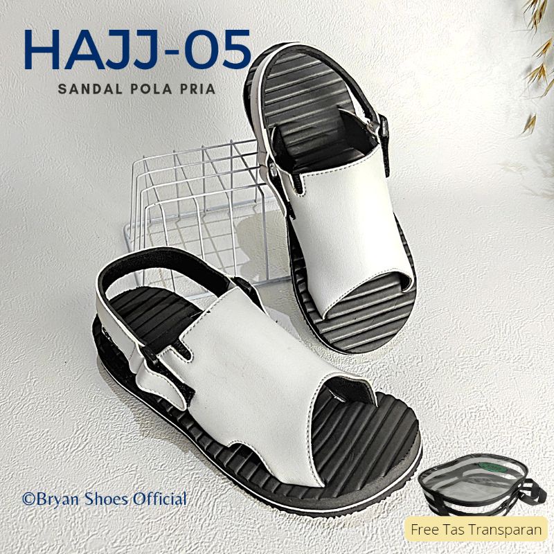 05 BRYAN NKR Sepatu Sandal Haji Umroh Ninja Gunung Size 36-40 41 42 43 Putih (Pola Besar Pria)