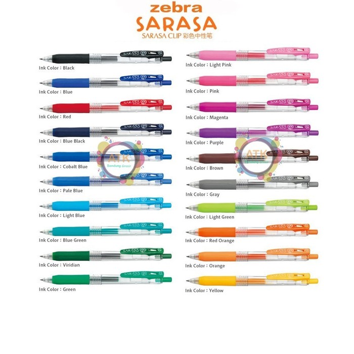 

Pulpen Gel Zebra SARASA CLIP 0.5mm Eceran Pulpen Gel Warna Warni