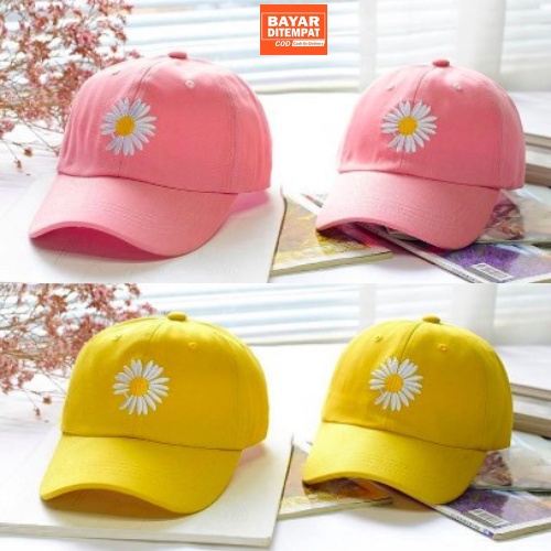 Topi Daisy / Topi Baseball Bordir Bunga Daisy Ring Besi Laki Perempuan Remaja Hingga Dewasa