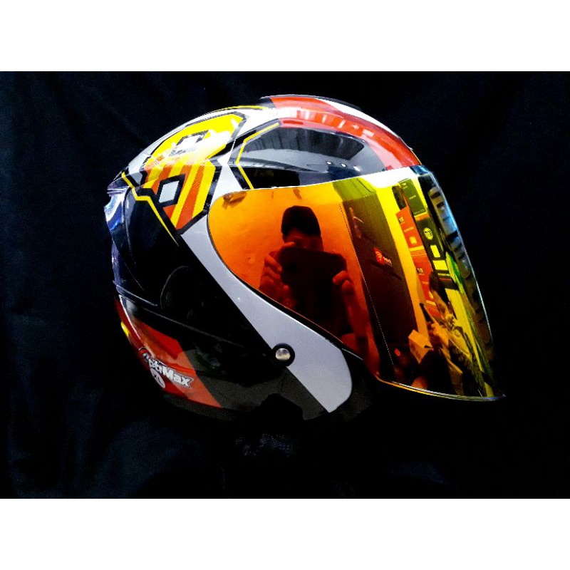 HELM G2 OPTIMAX MOTIF JAUME MASIA + VISOR VENOM IRIDIUM RED GOLD