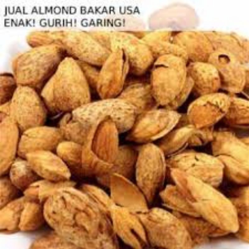 kacang almond garing 100gr