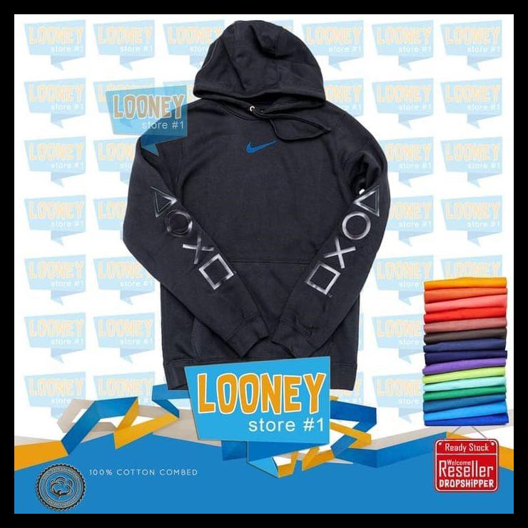 Ina Hoodie SONY PLAYSTATION X NIKE - Hitam, S SALE Kode 842