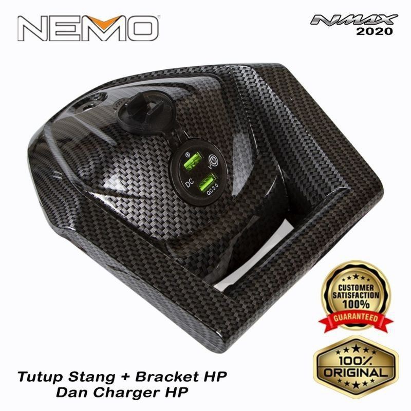 Cover tutup stang plus bracket hp dan charger hp New Nmax 2020 Nemo