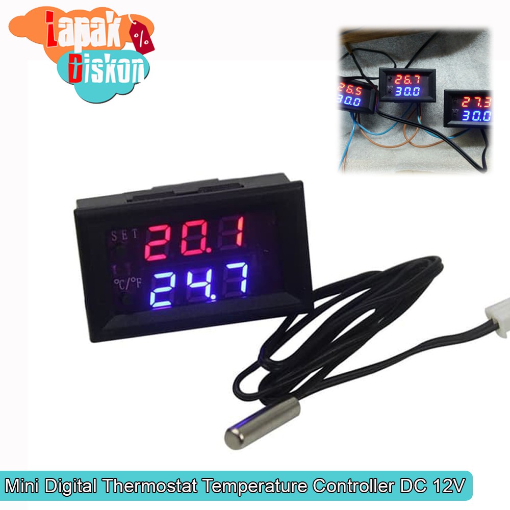 Digital LED Thermostat Relay Temperature Controller with Sensor Probe 12V