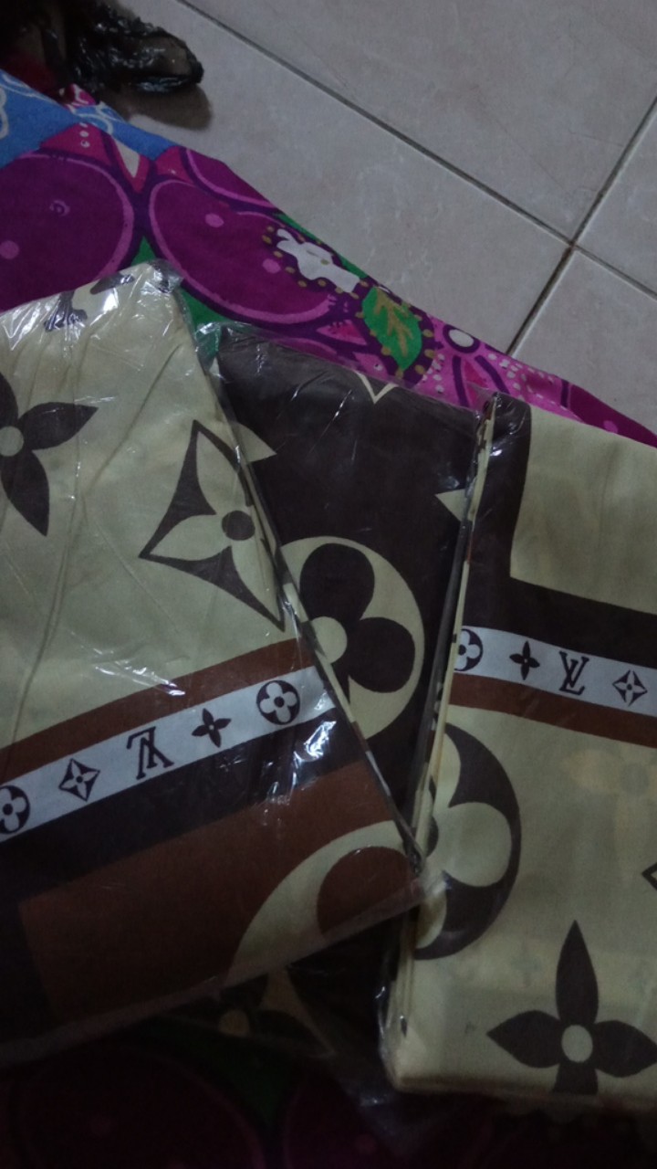 (cod) Gorden Pintu / Hordeng Pintu Motif Bisa Jendela Motif L-v Coklat Coklat