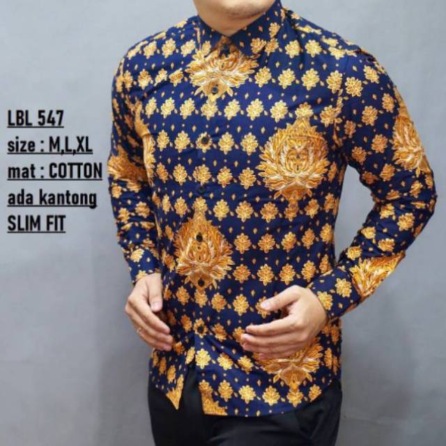 BAJU KEMEJA BATIK PRIA SLIM FIT LENGAN PANJANG COLIN DION CBL 883