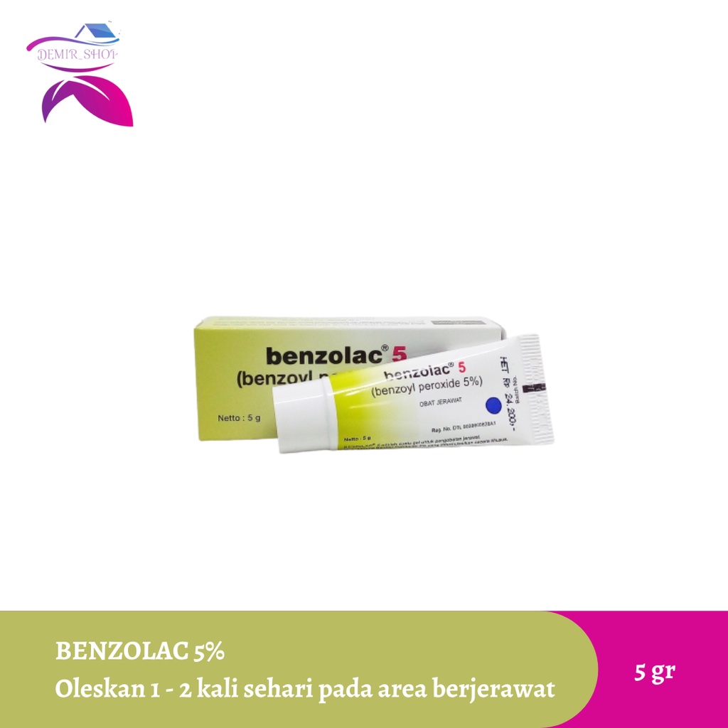 Benzolac 2.5% dan Benzolac 5% Obat Jerawat 5gr / Acne Gel