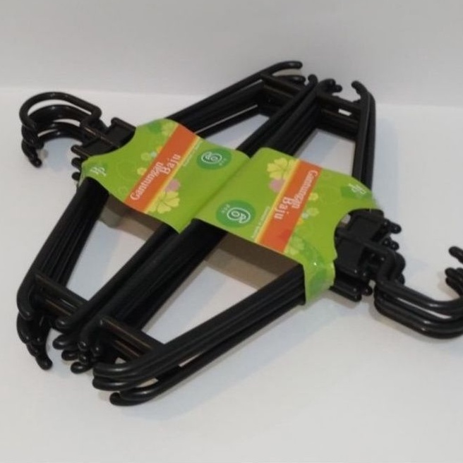 HANGER PLASTIK HITAM - GANTUNGAN BAJU - HANGER BAJU