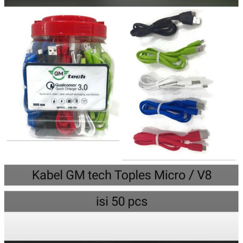 Kabel Data Termurah GM-Tech Model Flat Micro UBS,Type - C, - Per Pcs