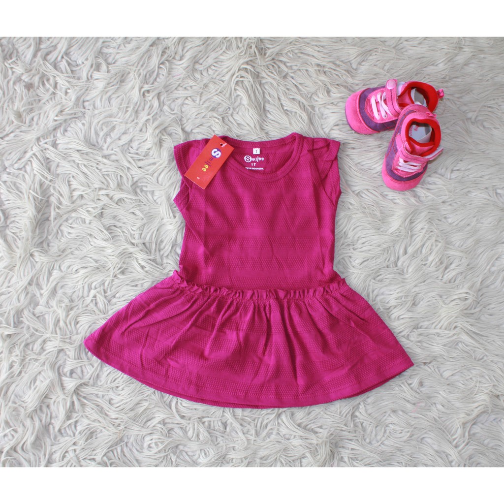 Dress Anak Tgn Double SME Magenta Polos