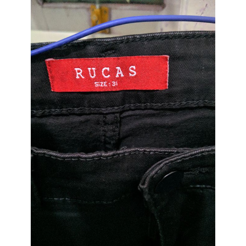 rucas checker black denim