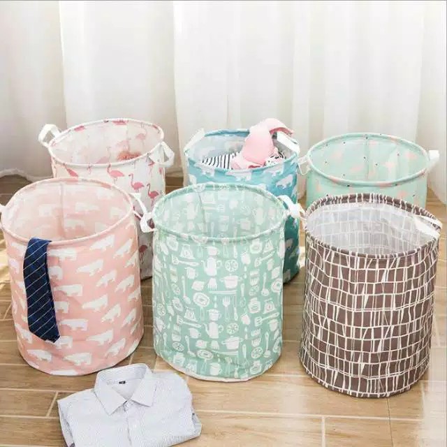 Keranjang Laundry Baju Cucian Pakaian Kotor Basket Tempat Rak Organizer Kabel Serbaguna