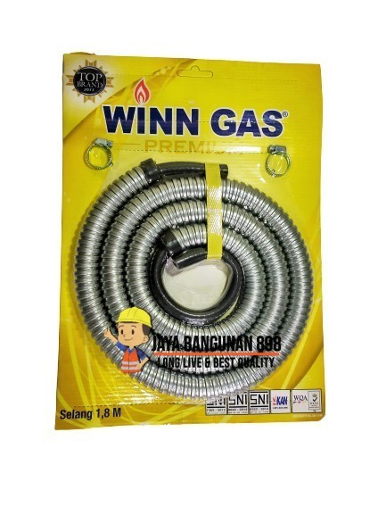 SELANG GAS PUTIH WINN / SELANG GAS FLEX WINN GAS / SELANG GAS KOMKPOR WINN GAS / PANJANG 1,8 METER