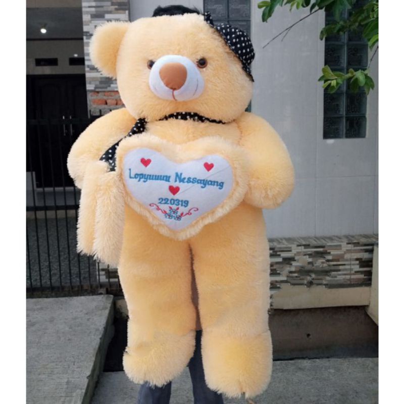 TERMURAH boneka teddy bear syal topi UKIR NAMA