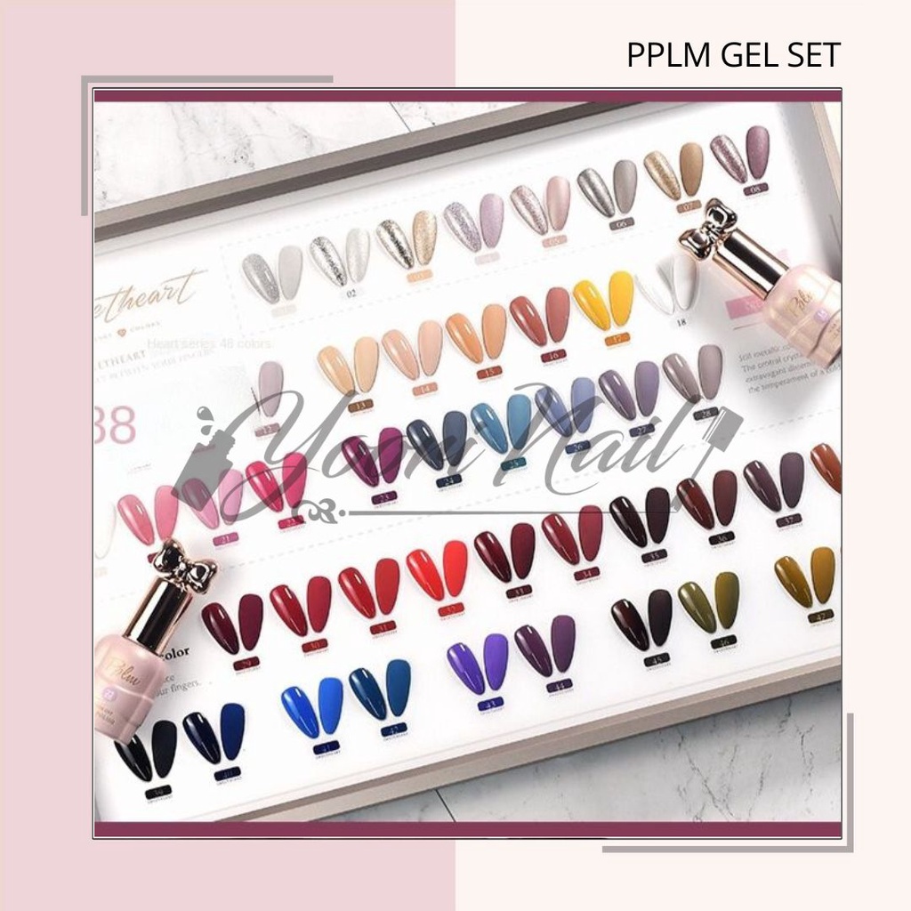 PPLM Sweetheart gel 12ml colors set kutek set nail gel paket gel polish kutek