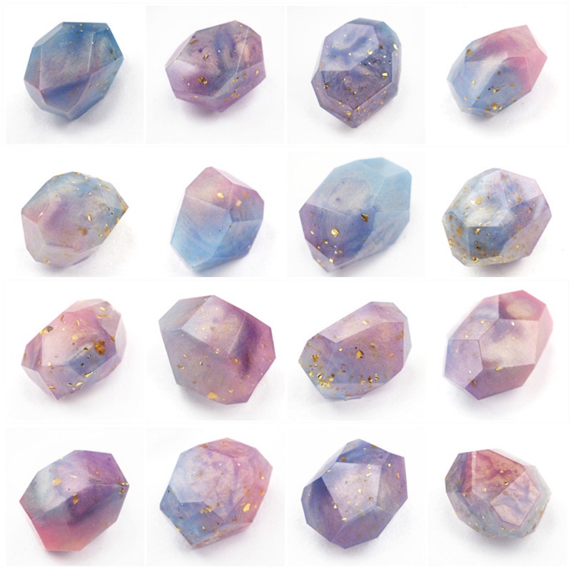 SIY  2 Styles Irregular Geometric Section Crystal Ore Epoxy Resin Mold Stones Ornaments Making Silicone Mould DIY Crafts Home Decorations Casting Tools