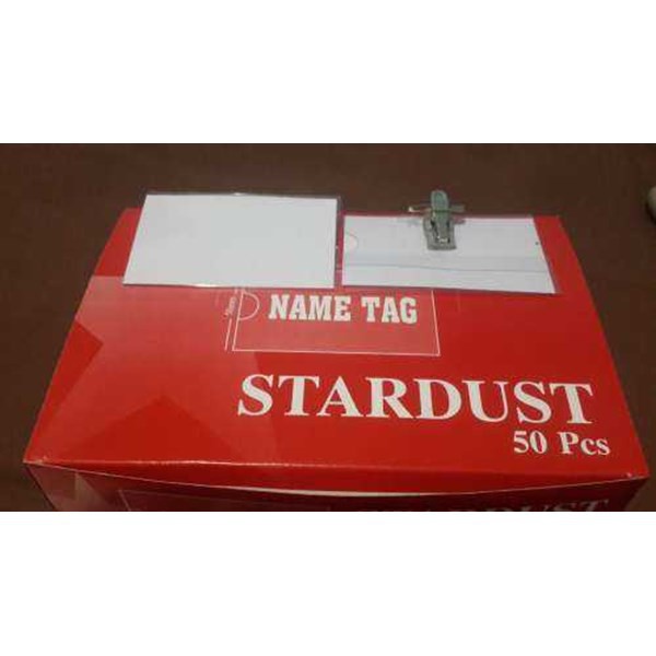 

Super Grosir Name tag STARDUST 92 mm x 58 mm TOP BRAND ISI 50 Pcs