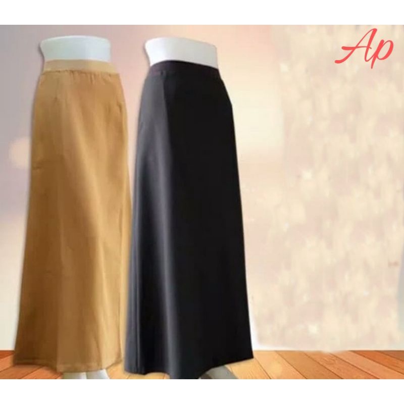 ROK KANTOR PINGGANG KARET ROK GURU ROK KERJA A-LINE ROK A SUPER JUMBO L5 L6 L7 L8-Cram