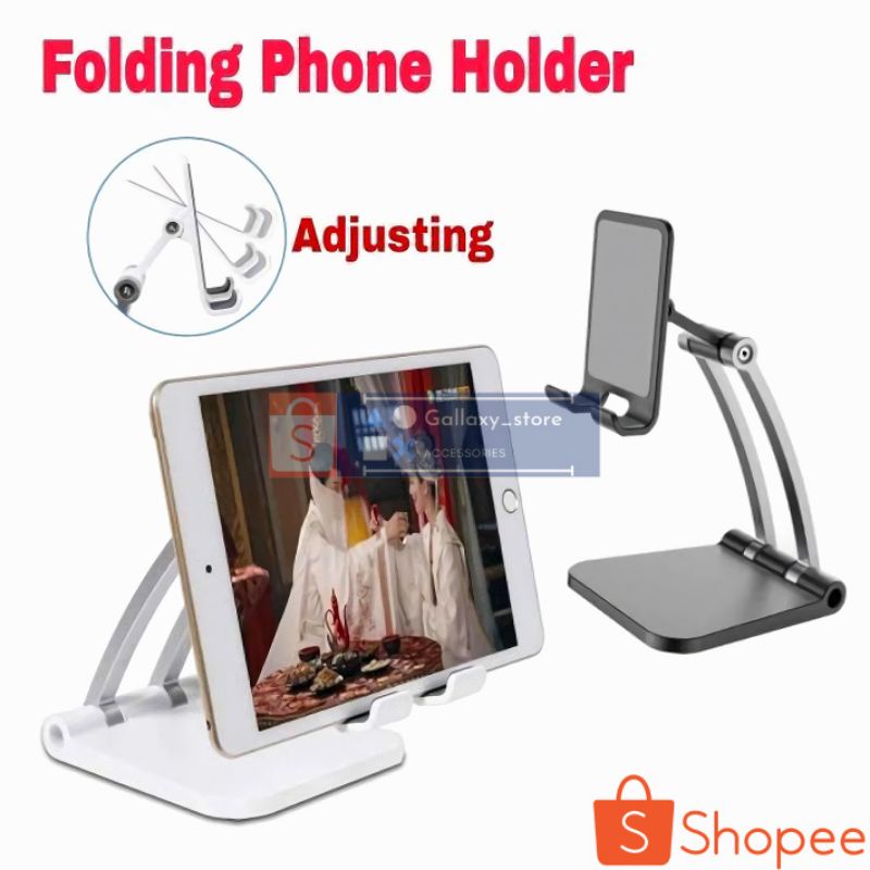 DUDUKAN HP HOLDER HP STAINLESS / FOLDING MOBILE PHONE DESKTOP STAND