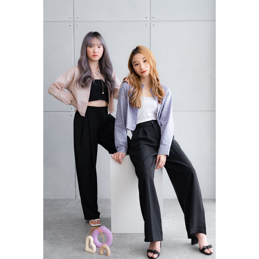 JEVISA - Alexa Crop Top [Kemeja Crop / Crop Top / Kemeja Linen]