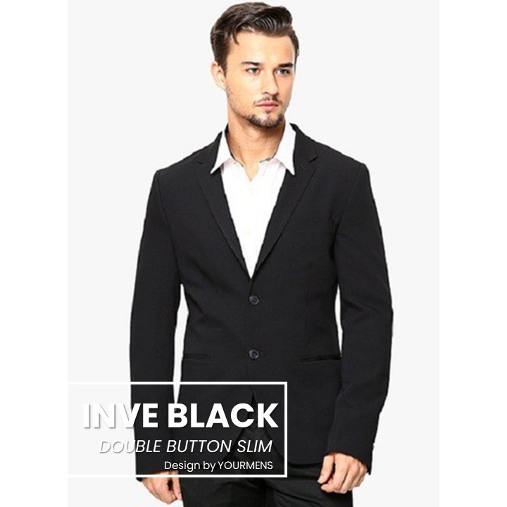 BLAZER RESMI SEMI FORMAL WARNA HITAM INVE BLACKSTYLE ORIGINAL NIKAYU HIGH TWIST