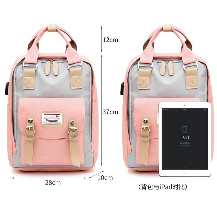 TAS RANSEL IMPORT WANITA PINK TA359P3 LINEA BESAR BACKPACK MURAHPUNGGUNG KULIAH KERJA SEKOLAH BATAM