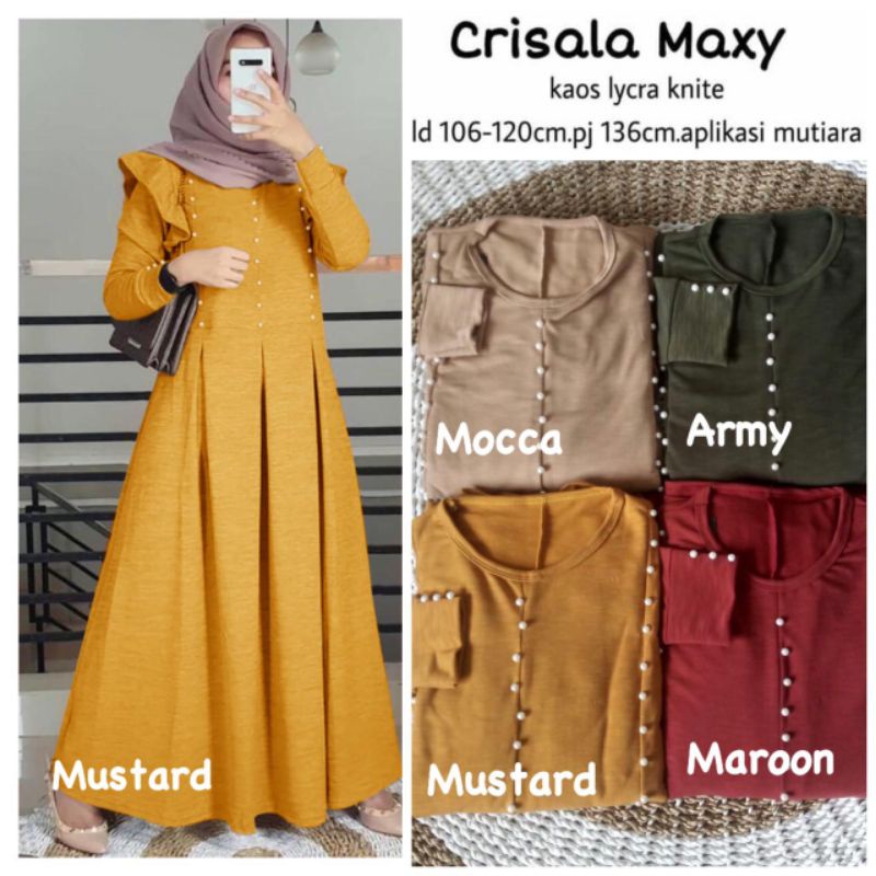 Tiara Maxy - Gamis Knit Wood LD106+ Mutiara / Crisala Maxy / 233-5799