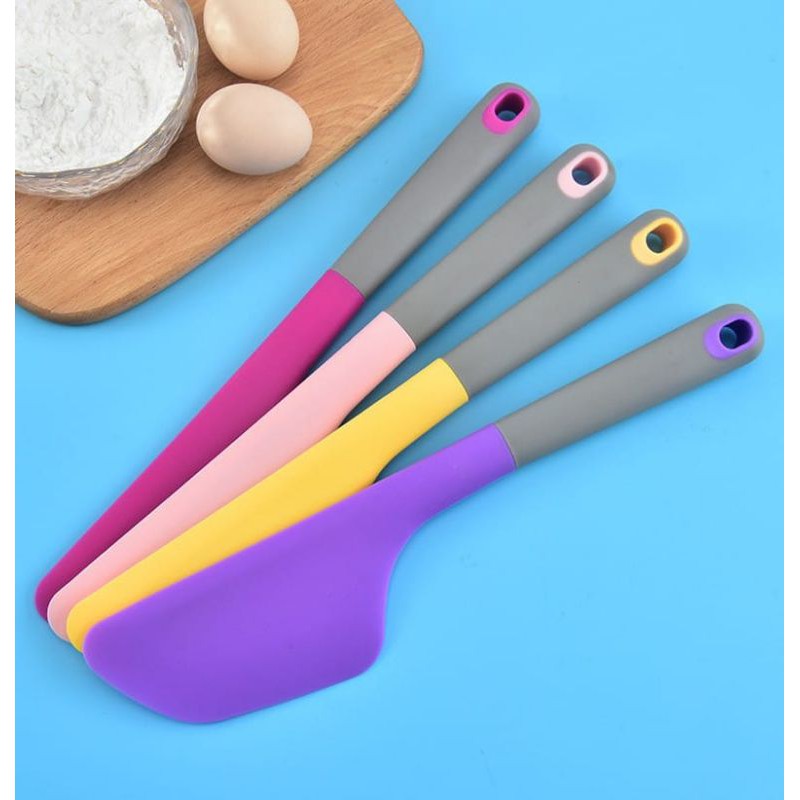 SPATULA SILICONE JUMBO SENDOK PENGADUK ADONAN MAKANAN WARNA WARNI