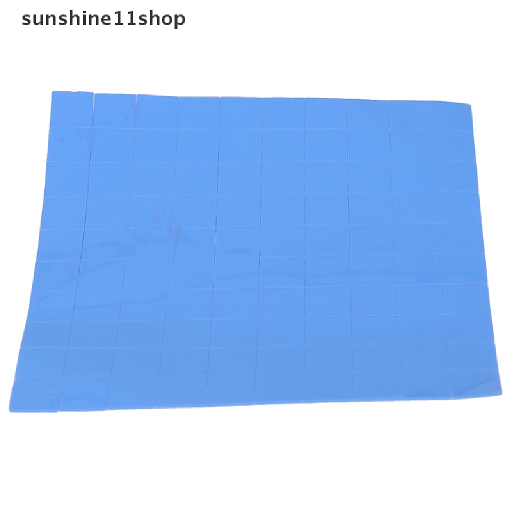 (SHO) 100pcs Pad Thermal Silikon 10x10 X 0.5mm Konduktif Pendingin Heatsink GPU CPU