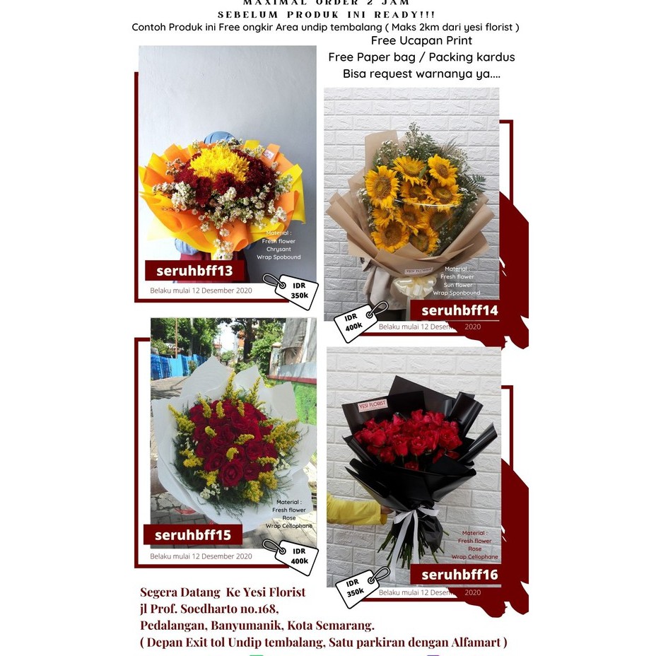 free ongkir ll handbouquet fresh flower yesi florist semarang ll hadiah wisuda kado ulang tahun
