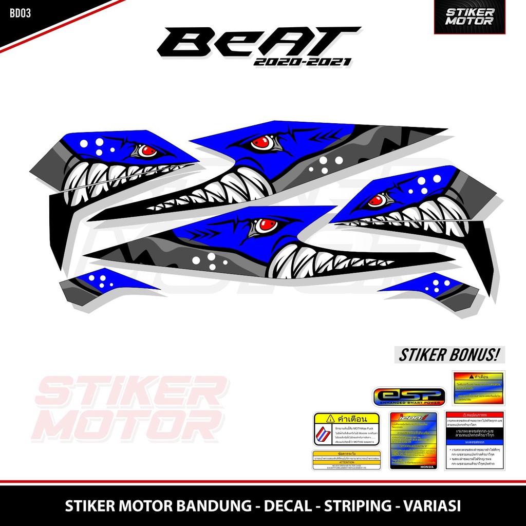 STRIPING BEAT 03 SHARK DELUXE BEAT STREET BEAT NEW 2020 2021 STICKER THAILOOK MOTHAI STIKER THAILAND