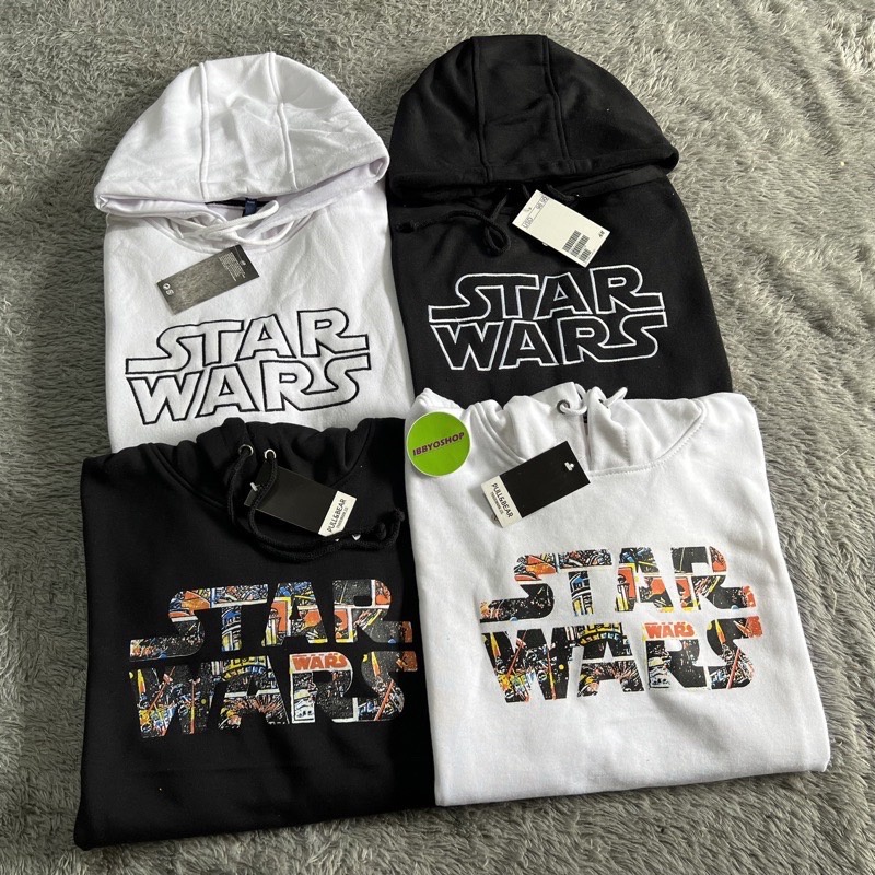 BISA BAYAR DI TEMPAT HOODIE STARS WARS FULL BORDIR HITAM JACKET MIRROR ORIGINAL