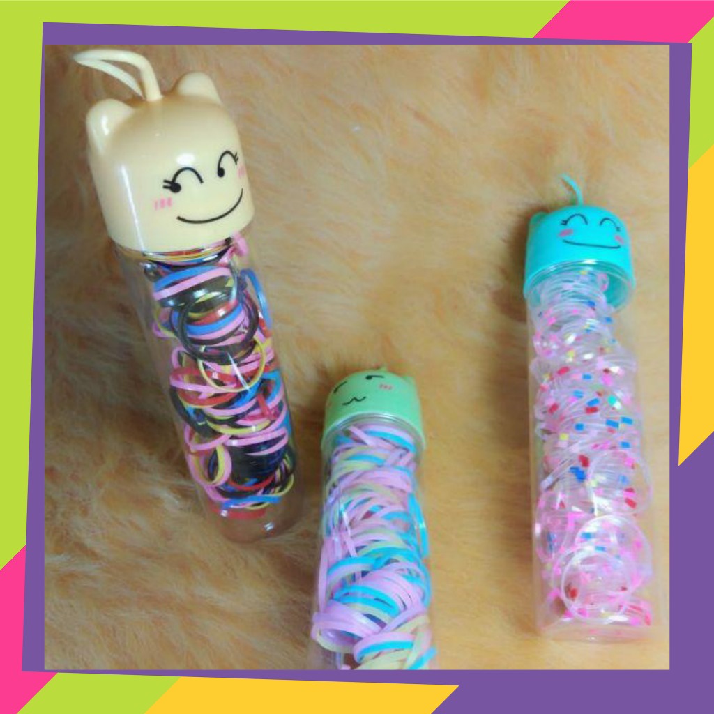 1411 / Karet Jepang ikat rambut  / Kemasan botol karakter lucu