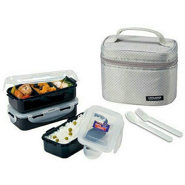 Lock n lock lunch box set 3 pcs kotak bekal / Lock &amp; Lock lunch box HPL754