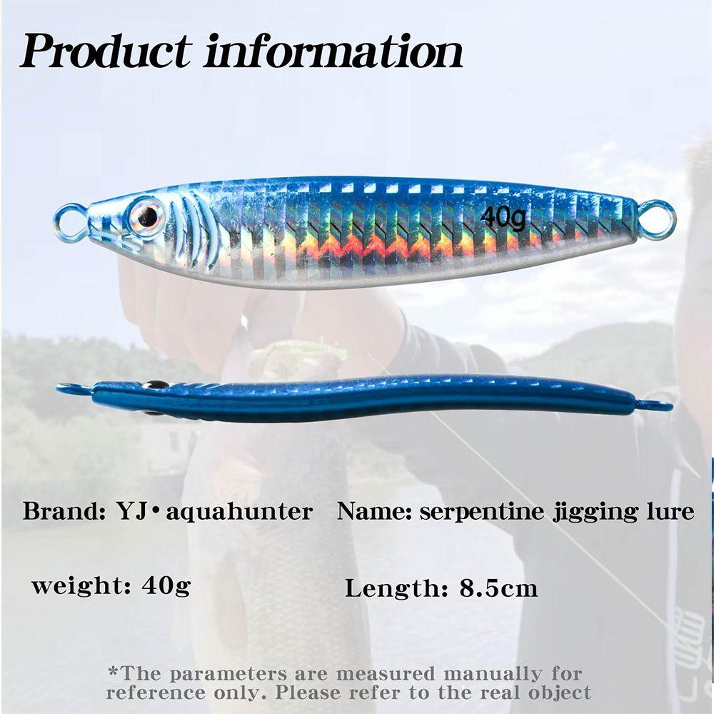 Preva Metal Fishing Lure belly glow Bass Hook Ikan Kecil 40g 85mm Memimpin Casting