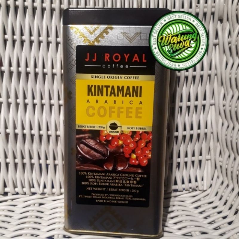 

jj royal kintamani arabica coffee - ground 200 gram tin