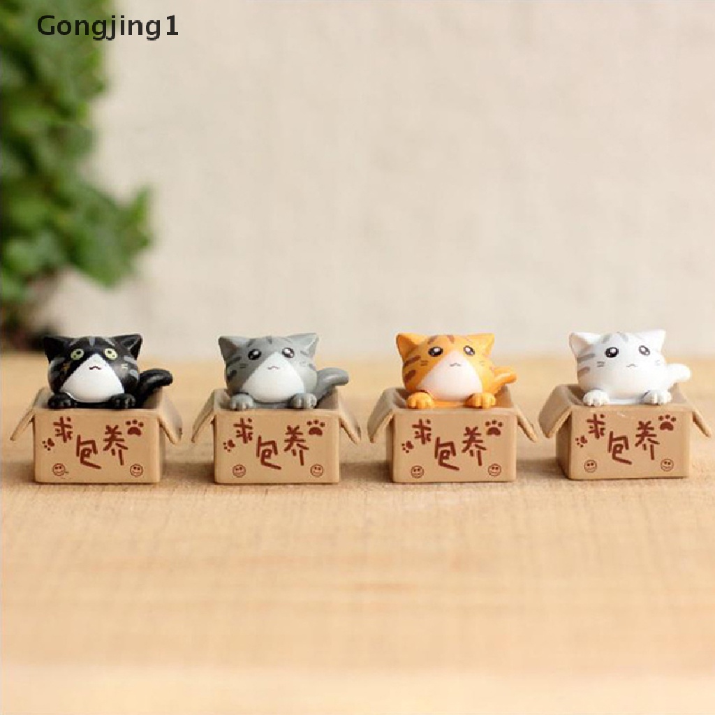 Gongjing1 1PC / Set Miniatur Kucing Lucu Untuk Dekorasi Rumah / Taman