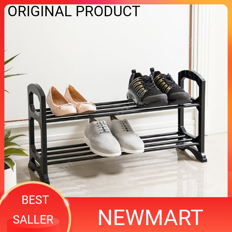 Krisbow Rak Sepatu Stackable 2 Tingkat Hitam