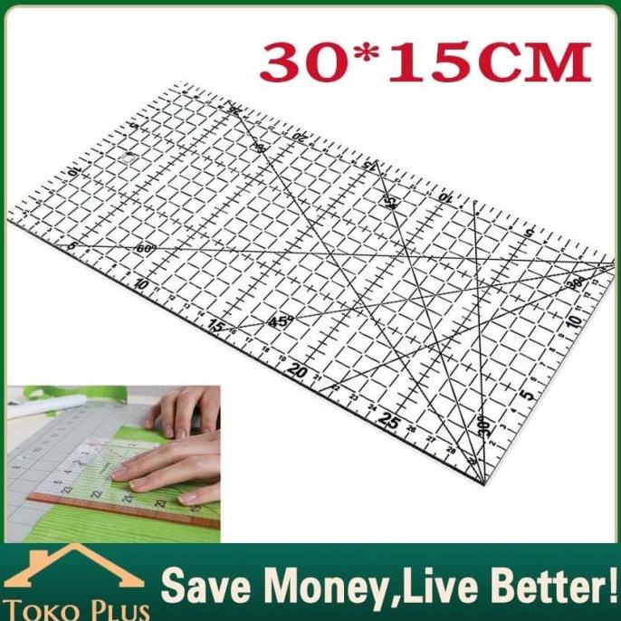 

[BISA COD] Quilting Ruler - Penggaris Bahan - Penggaris Jahit 30*15cm