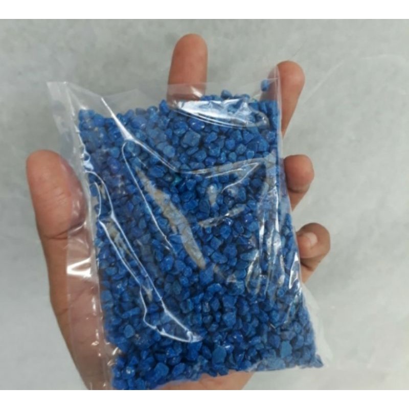 kerikil hias warna biru, isi 200 gram, pot 10, pot kaktus