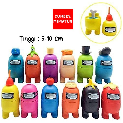Set Figure Pajangan Mainan Among Us isi 12 pcs per set