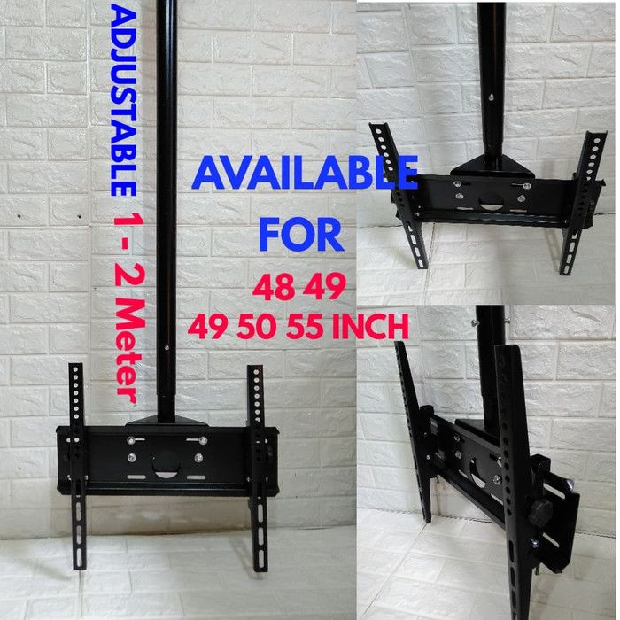 BRACKET TV PLAFON 55 50 49 48 43 INCH ADJUSTABLE PANJANG 2 METER