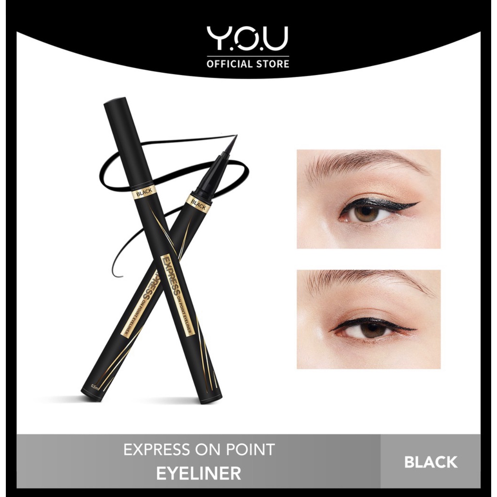 YOU Express On Point Eyeliner [Quick-set Formula, Ultra-soft Felt Tip, Up to 12H Long-wear]