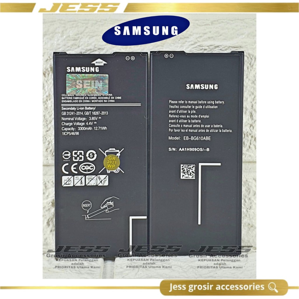 Baterai Battery Samsung Original Galaxy J7 Prime , G610 , Galaxy J4+ , J4 Plus , J415 , J415F , Galaxy J6+ J6 Plus , J610 , J610F , J610G , Galaxy J4 Core , J410 , J410F Kode Batre EB-BG610ABE