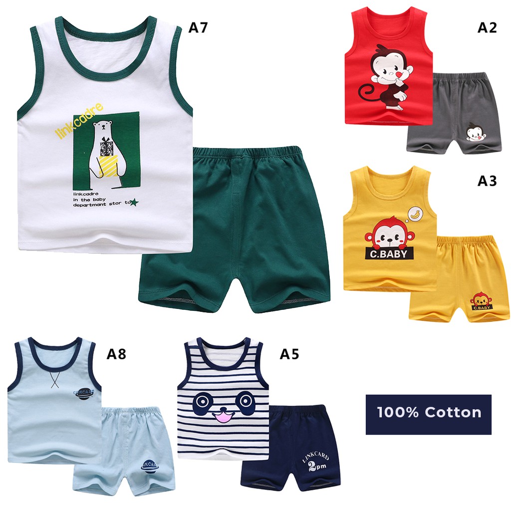 SETELAN SINGLET ANAK TANPA LENGAN 1-6 THN