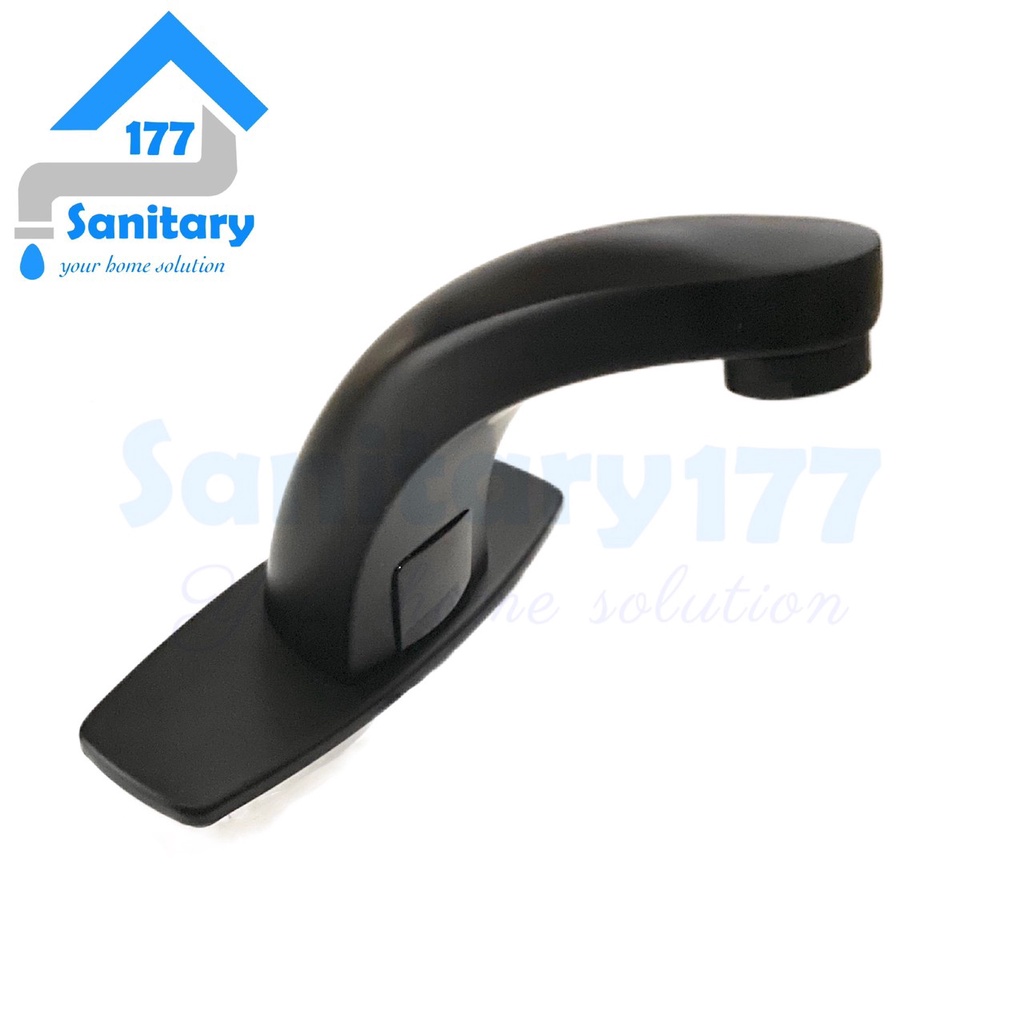 Kran wastafel SENSOR kuningan HItam 8XH-keran air otomatis washtafel sink cuci tangan minimalis black gede brass faucet automatic off basin tap /A62C